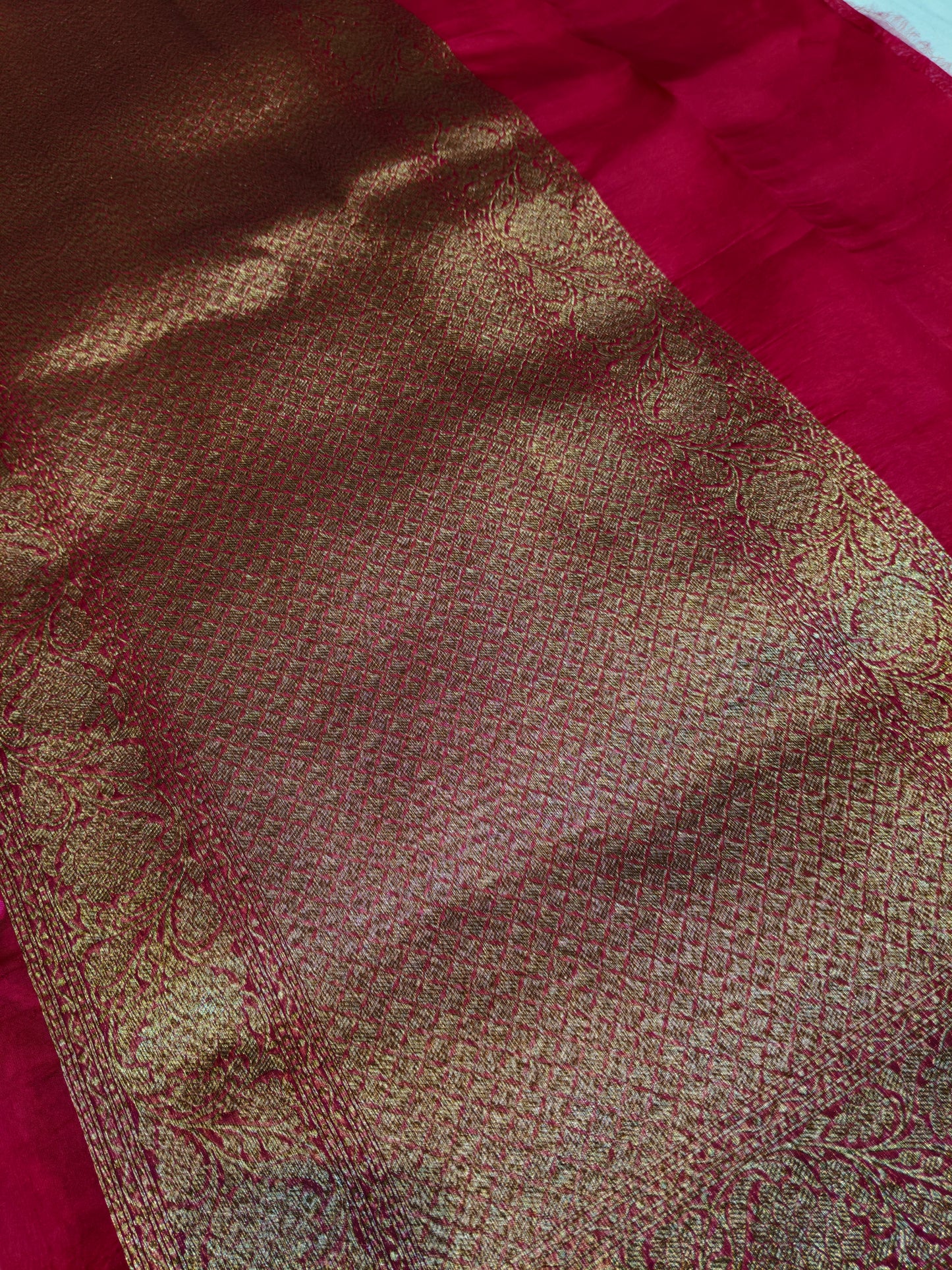 PURE KORA/ORGANZA BANARASI HANDLOOM SAREE