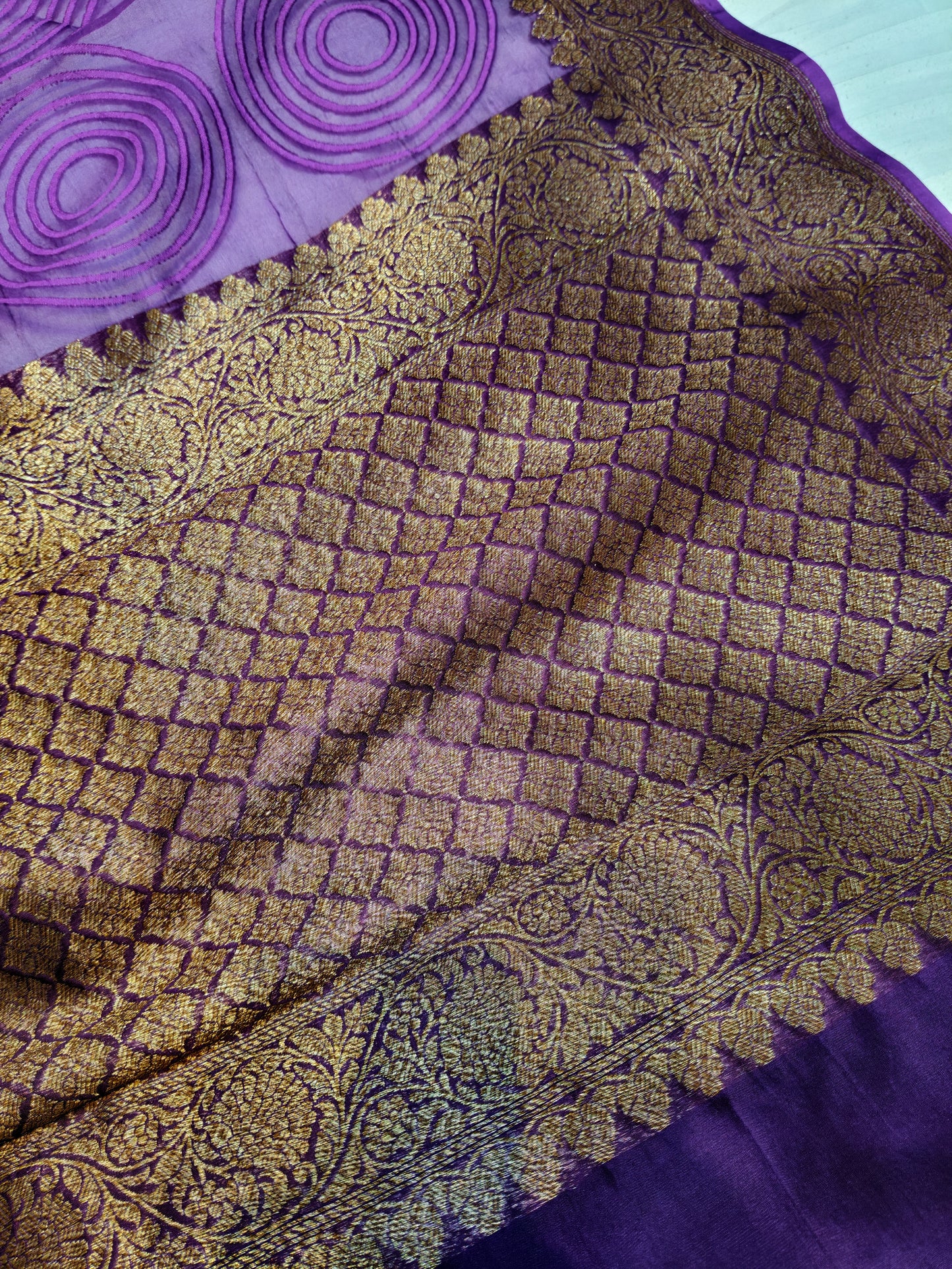 PURE KORA/ORGANZA BANARASI HANDLOOM SAREE