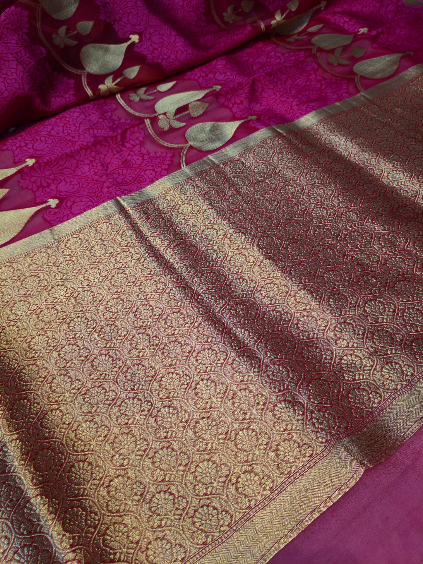 PURE KORA/ORGANZA BANARASI HANDLOOM SAREE