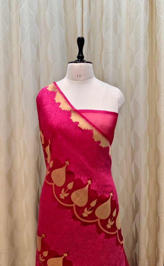 PURE KORA/ORGANZA BANARASI HANDLOOM SAREE